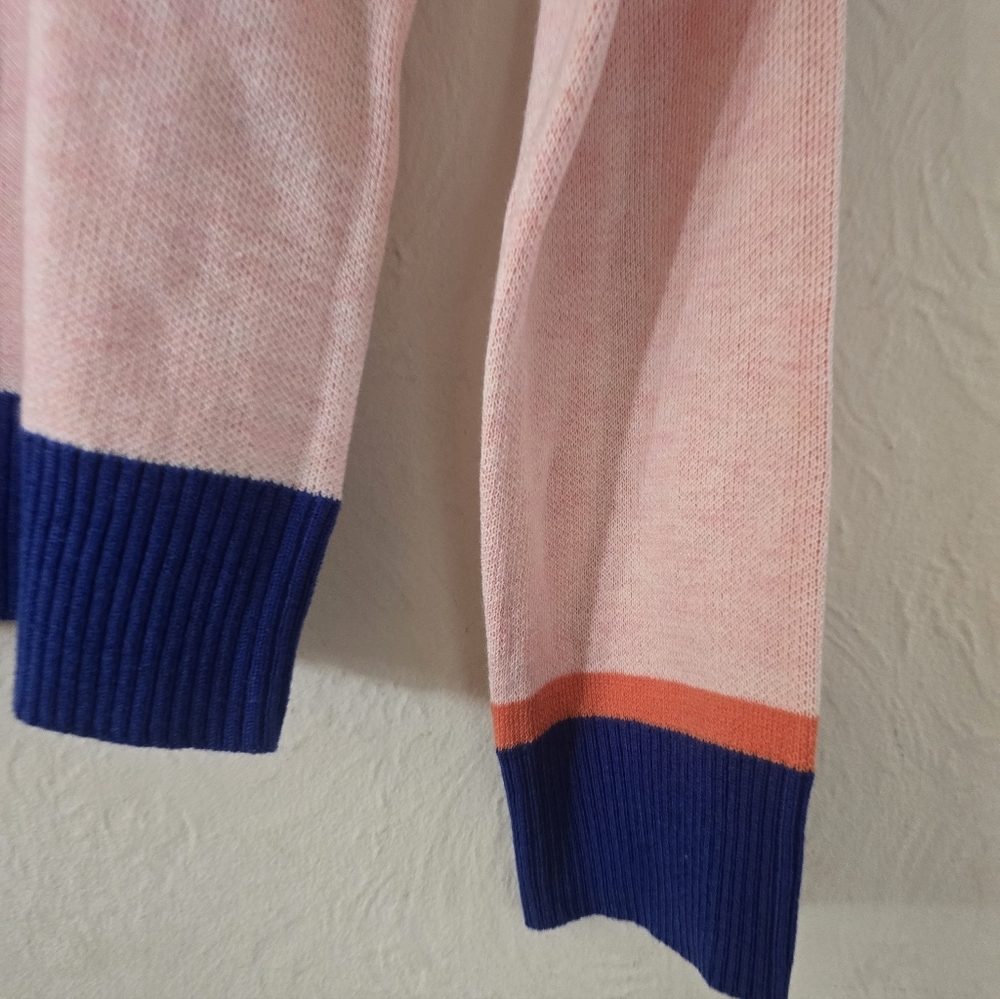 NWT, Kavu, Hillrose Sweater Apres Ski, Peach/Blue, Size Medium, MSRP $85 - Picture 9 of 13